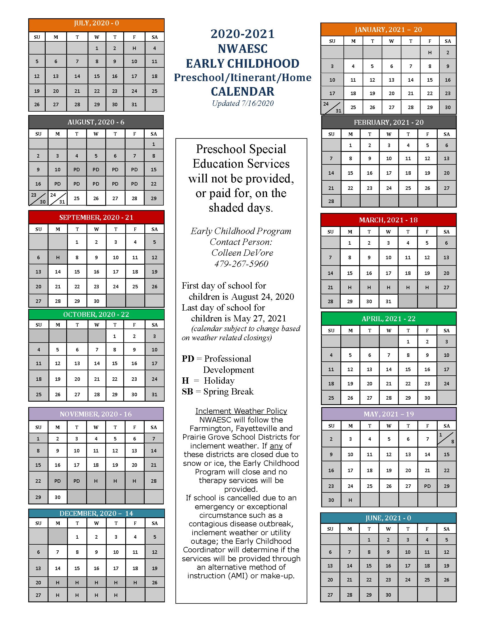 2020021 Calendar